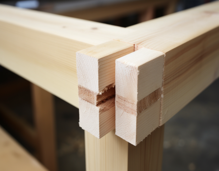 How deep to cut the lap-joint for joining the wooden beams without the glue?