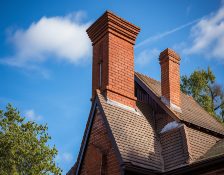 Is there a required spacing between waste vent line and chimney?