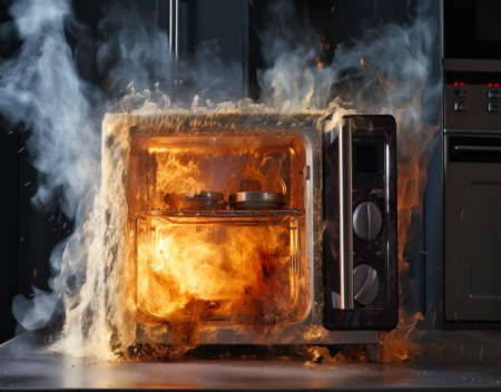 Microwave oven blows internal fuse when door is closed
