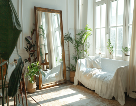 What do I use to mount a heavy framed mirror to a stud wall?